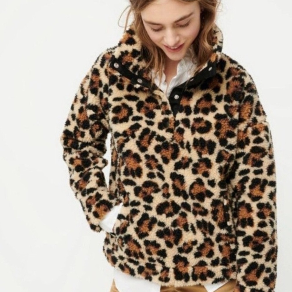 Jcrew leopard vintage fleece. worn once, great condition & smoke free home.